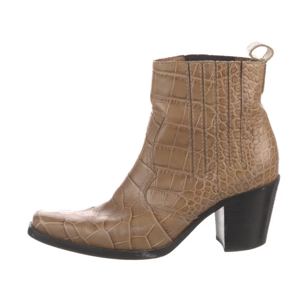 Ganni Embossed Croc Boots